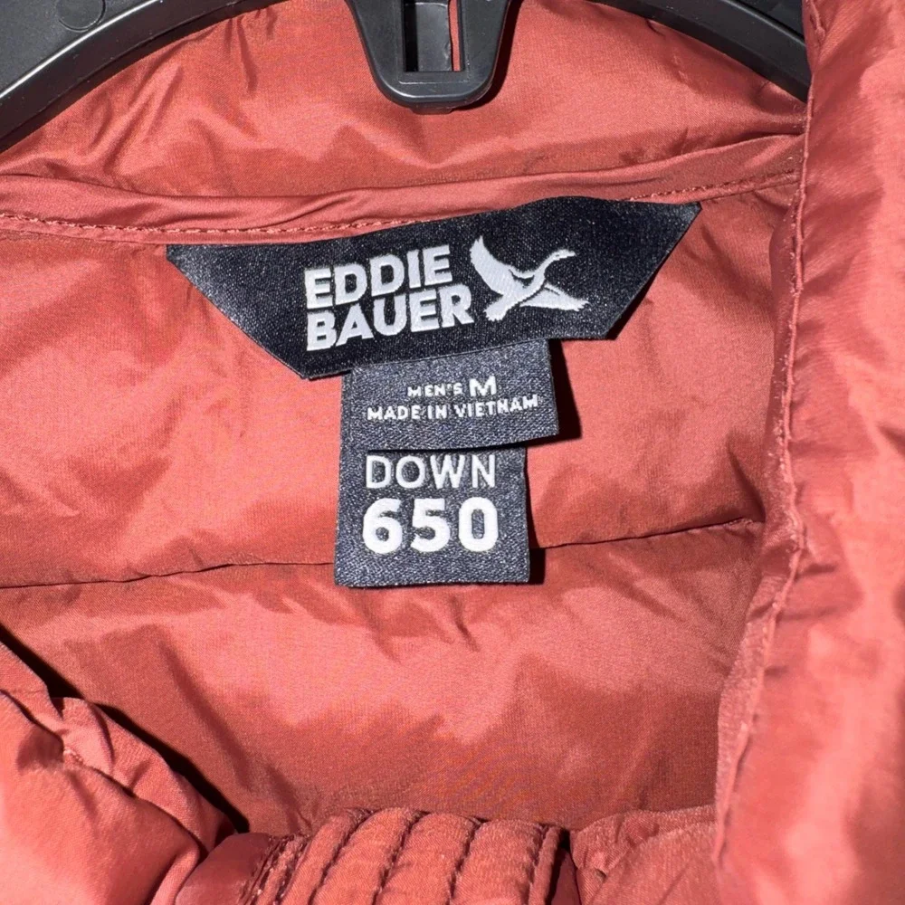 Eddie Bauer Packable Down Jacket Mens 650 Fill StormRepel Red Medium NEW